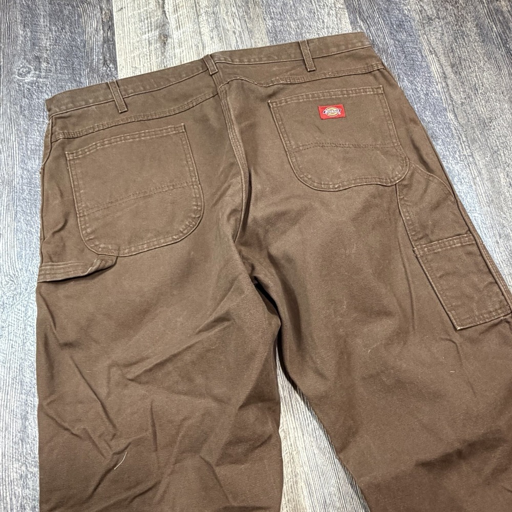 Dickies Carpenter Pants Mens 40x30 Brown Duck Canvas Workwear Utility Relaxed - Picture 9 of 15